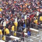 Spectators reach the stadium on time to avoid traffic jams